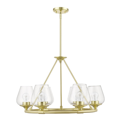Willow 6-Light Chandelier in Satin Brass
