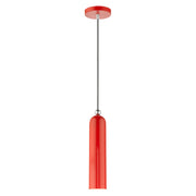 Ardmore Pendant in Shiny Red with Polished Chrome Accents
