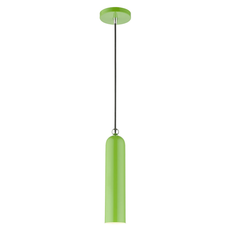 Ardmore Pendant in Shiny Apple Green with Polished Chrome Accents