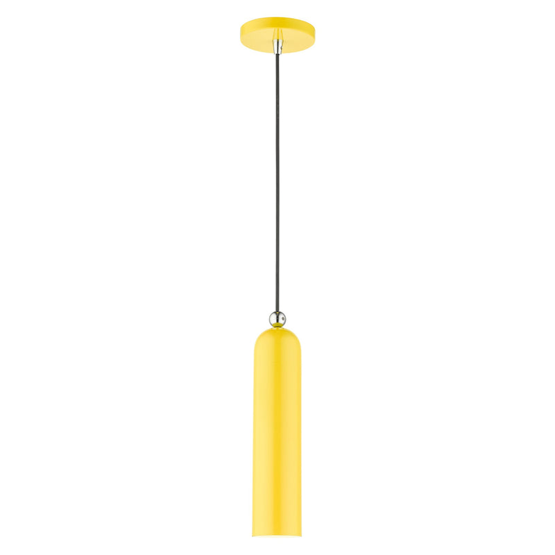 Ardmore Pendant in Shiny Yellow with Polished Chrome Accents