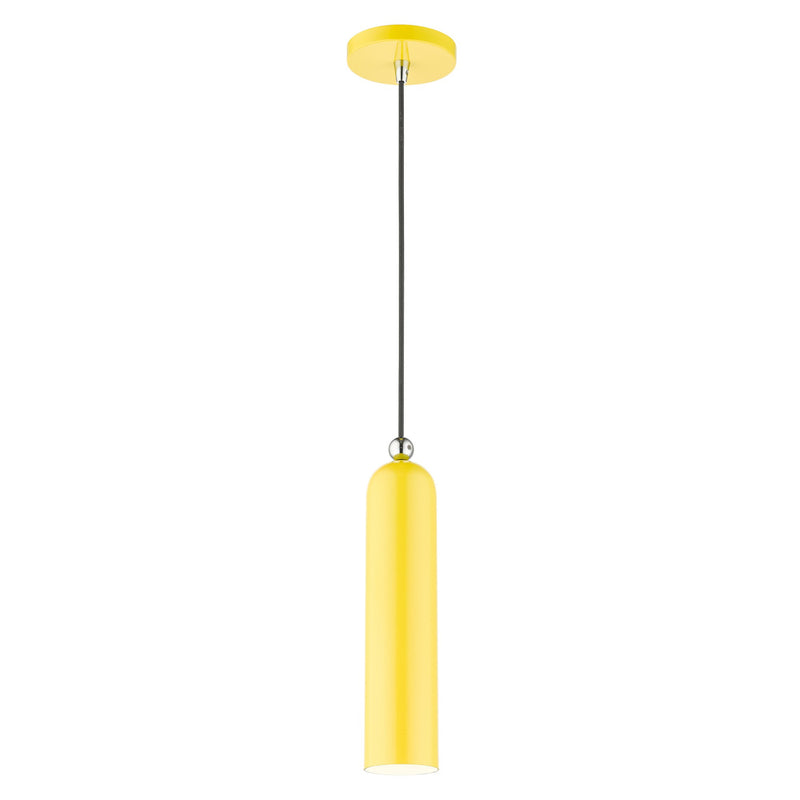 Ardmore Pendant in Shiny Yellow with Polished Chrome Accents