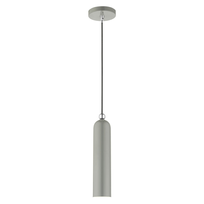 Ardmore Pendant in Shiny Light Gray with Polished Chrome Accents