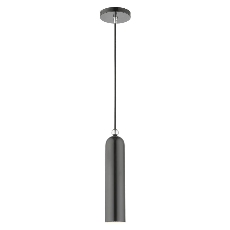 Ardmore Pendant in Shiny Dark Gray with Polished Chrome Accents