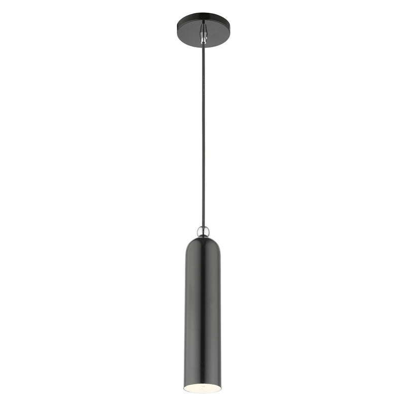 Ardmore Pendant in Shiny Dark Gray with Polished Chrome Accents
