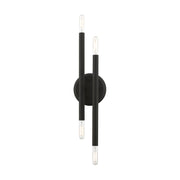 Soho 4-Light 17" ADA Wall Sconce in Black with Brushed Nickel Accents