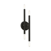 Soho 4-Light 17" ADA Wall Sconce in Black with Brushed Nickel Accents
