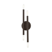 Soho 4-Light 17" ADA Wall Sconce in Bronze with Antique Brass Accents