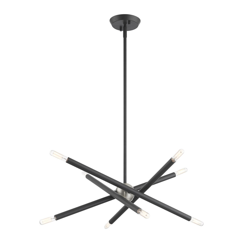 Soho 8-Light 19.5" Chandelier in Scandinavian Gray with Brushed Nickel Accents