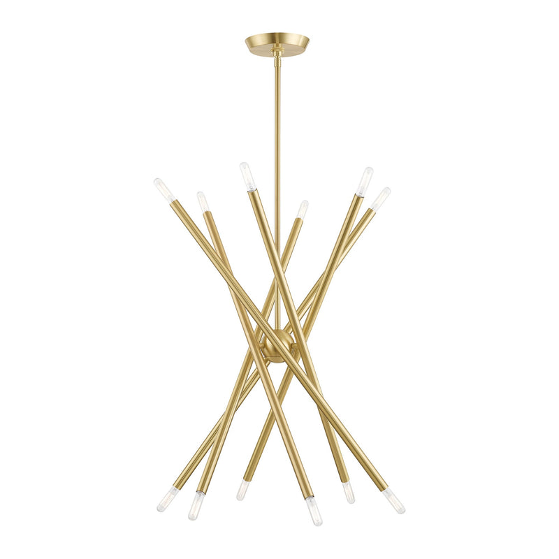 Soho 12-Light 27.5" Chandelier in Satin Brass