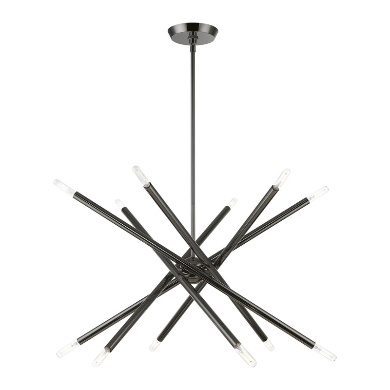 Soho 12-Light 27.5" Chandelier in Black Chrome