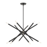 Soho 12-Light 27.5" Chandelier in Scandinavian Gray with Brushed Nickel Accents