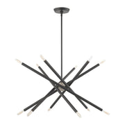 Soho 12-Light 27.5" Chandelier in Scandinavian Gray with Brushed Nickel Accents