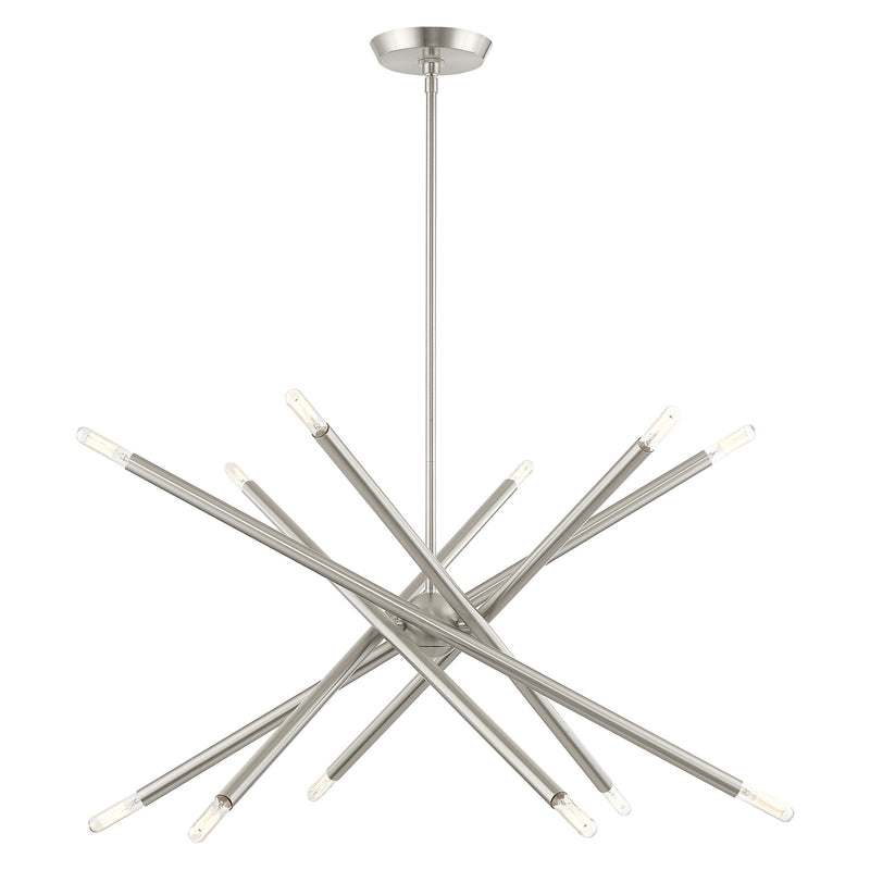 Soho 12-Light 27.5" Chandelier in Brushed Nickel
