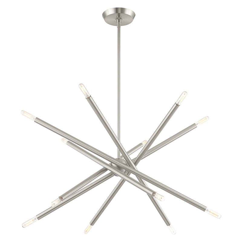 Soho 12-Light 27.5" Chandelier in Brushed Nickel