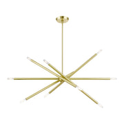 Soho 10-Light Linear Chandelier in Satin Brass