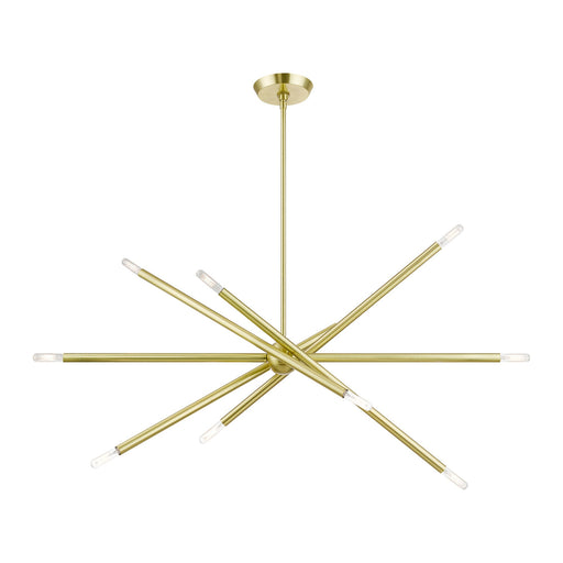 Soho 10-Light Linear Chandelier in Satin Brass