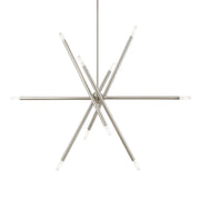 Soho 10-Light Linear Chandelier in Brushed Nickel