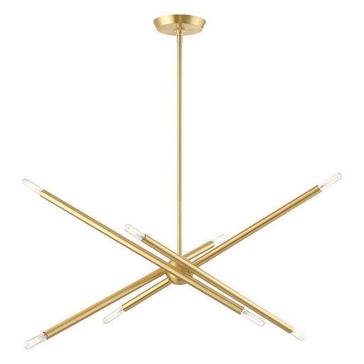 Soho 8-Light Linear Chandelier in Satin Brass