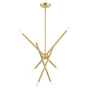 Soho 8-Light Linear Chandelier in Satin Brass