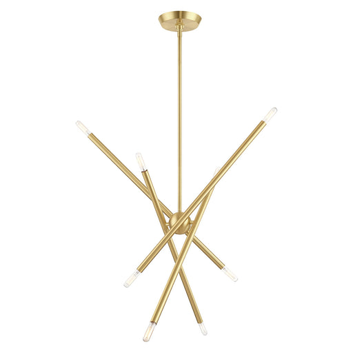 Soho 8-Light Linear Chandelier in Satin Brass