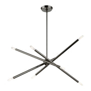 Soho 8-Light Linear Chandelier in Black Chrome