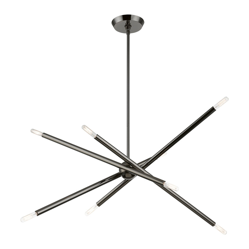 Soho 8-Light Linear Chandelier in Black Chrome