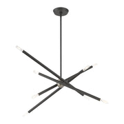 Soho 8-Light Linear Chandelier in Scandinavian Gray