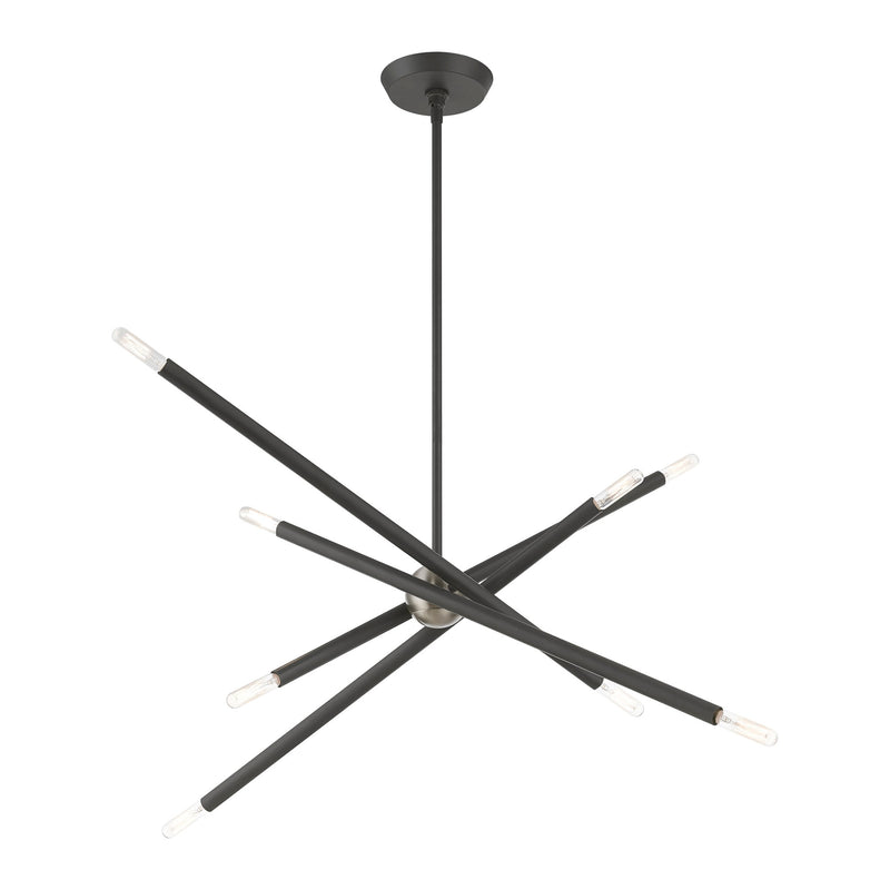 Soho 8-Light Linear Chandelier in Scandinavian Gray