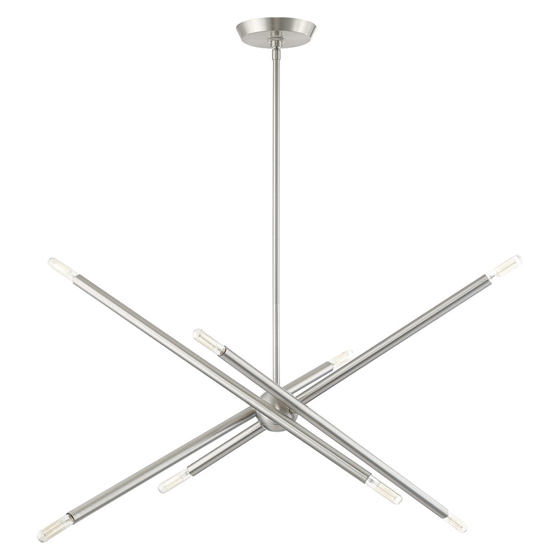 Soho 8-Light Linear Chandelier in Brushed Nickel