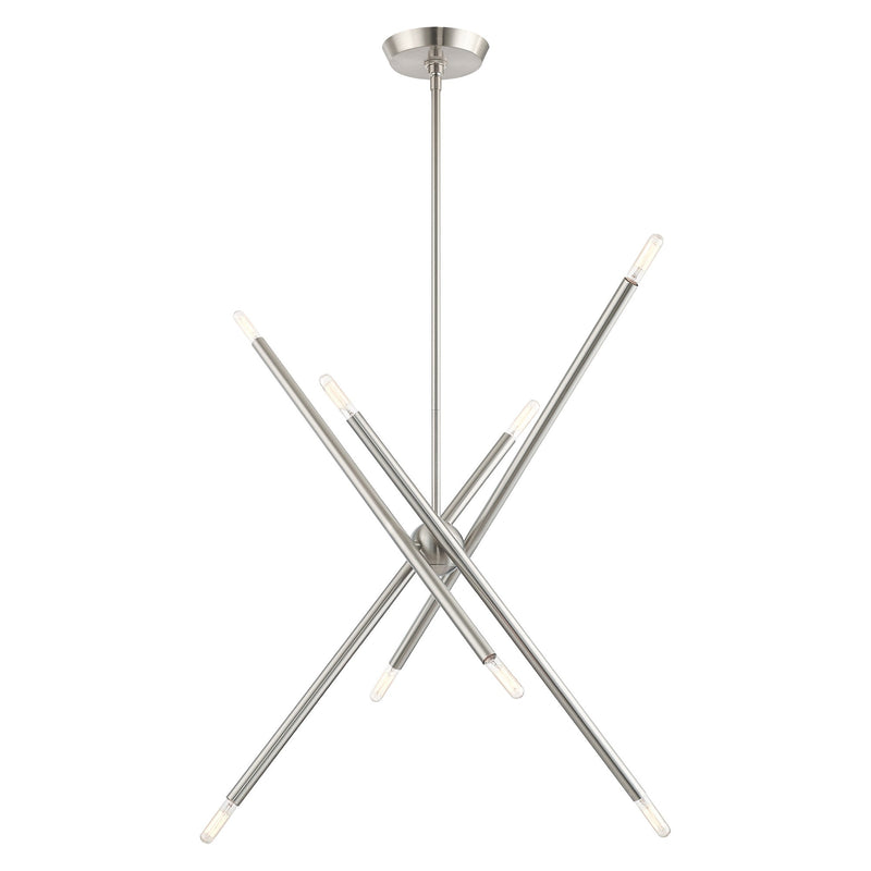 Soho 8-Light Linear Chandelier in Brushed Nickel