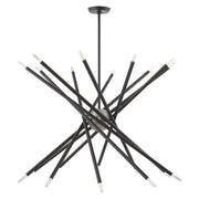 Soho 20-Light Large Chandelier in Scandinavian Gray with Brushed Nickel Accents