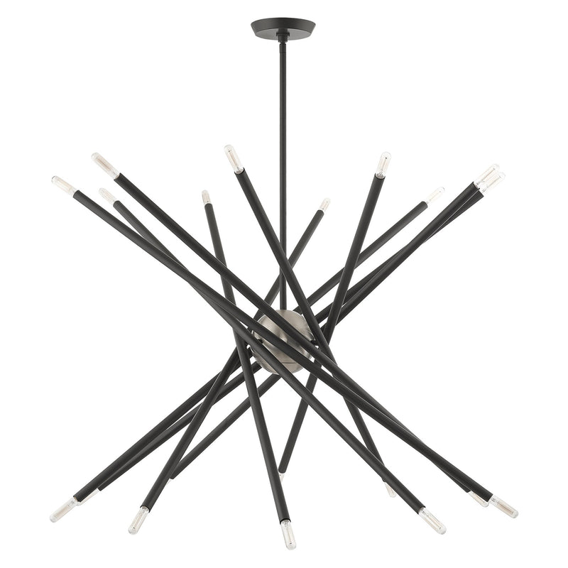 Soho 20-Light Large Chandelier in Scandinavian Gray with Brushed Nickel Accents