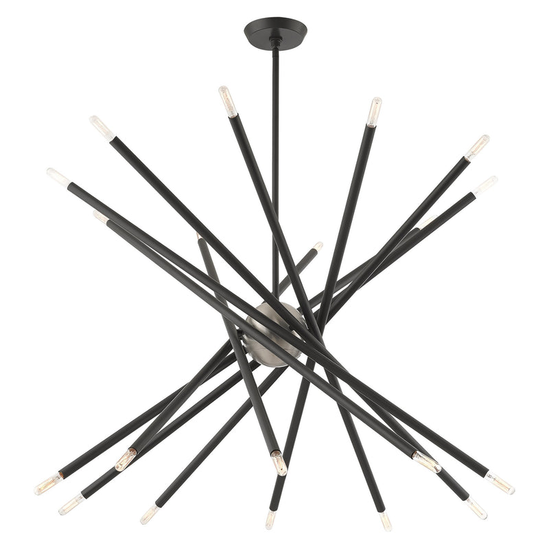 Soho 20-Light Large Chandelier in Scandinavian Gray with Brushed Nickel Accents