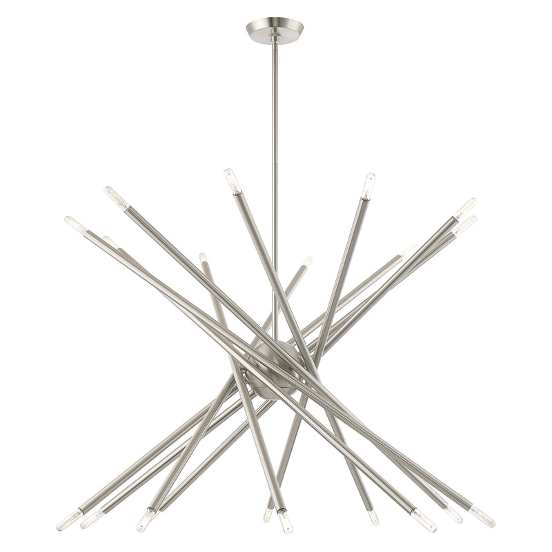 Soho 20-Light Large Chandelier in Brushed Nickel