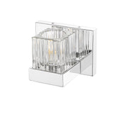 Fallon 1 Light 6" Wall Sconce in Clear Ribbed + Frosted