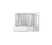 Fallon 1 Light 6" Wall Sconce in Clear Ribbed + Frosted
