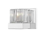 Fallon 1 Light 6" Wall Sconce in Clear Ribbed + Frosted