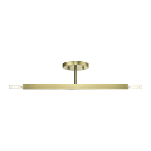Monaco 2-Light Semi-Flush Mount in Antique Brass