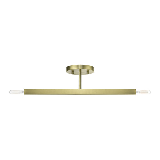 Monaco 2-Light Semi-Flush Mount in Antique Brass