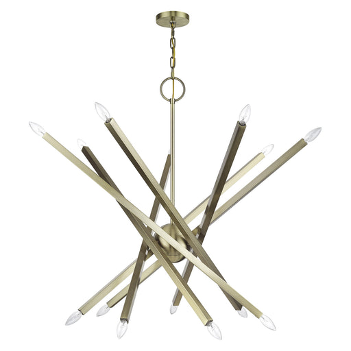 Monaco 14-Light Extra Large Foyer Chandelier in Antique Brass