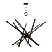 Monaco 14-Light Extra Large Foyer Chandelier in Black Chrome