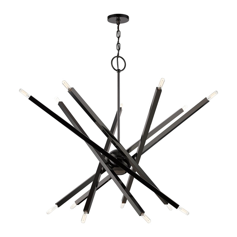 Monaco 14-Light Extra Large Foyer Chandelier in Black Chrome