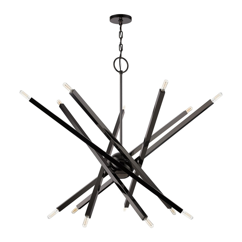 Monaco 14-Light Extra Large Foyer Chandelier in Black Chrome