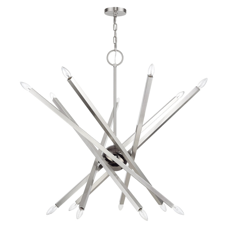 Monaco 14-Light Extra Large Foyer Chandelier in Brushed Nickel
