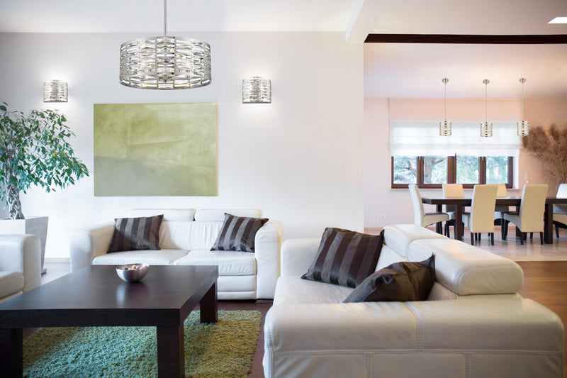 Cronise 2 Light Wall Sconce in Chrome in a room setting