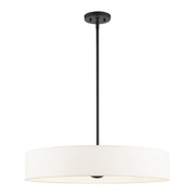 Venlo 5-Light Large Drum Pendant in Black with Brushed Nickel Accents