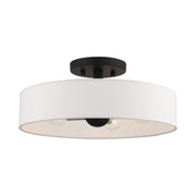 Venlo 4-Light Semi-Flush Mount in Black with Brushed Nickel Accents