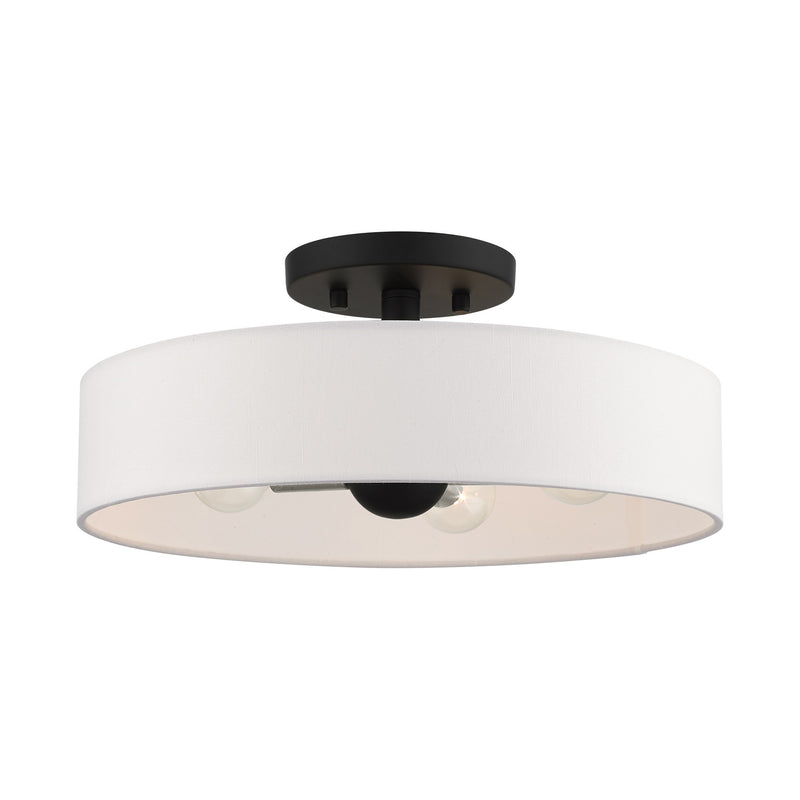 Venlo 4-Light Semi-Flush Mount in Black with Brushed Nickel Accents