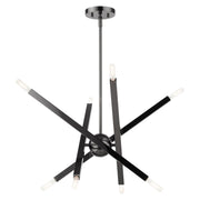 Monaco 8-Light 26" Chandelier in Black Chrome