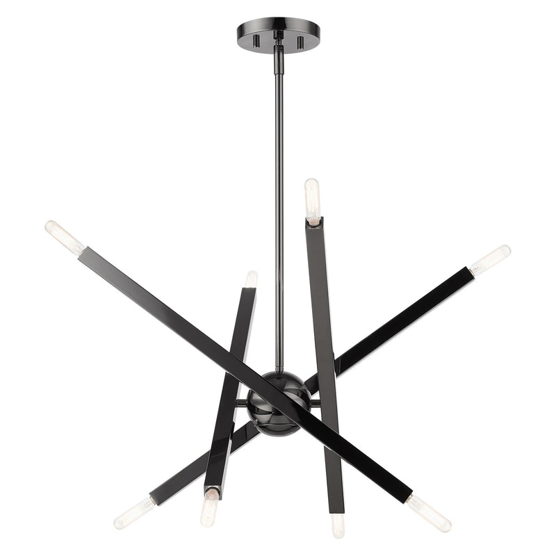 Monaco 8-Light 26" Chandelier in Black Chrome